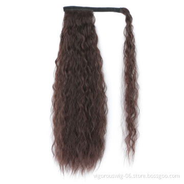 Vigorous Light Handmade African Ponytail Long Braid Messy Afro Extension Kinky Curly Catalogue Synthetic Hair Extensions